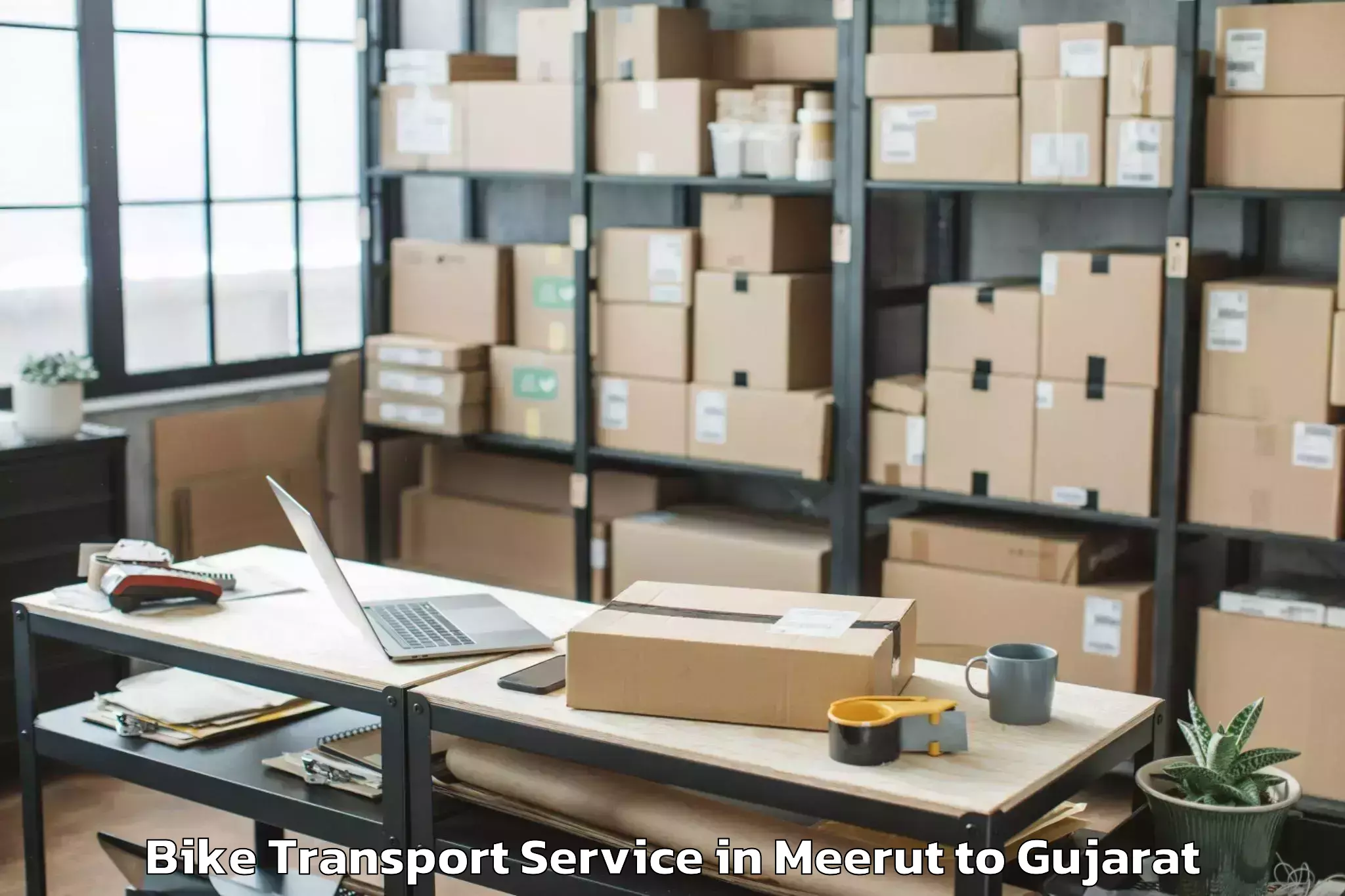 Leading Meerut to Dhuvaran Bike Transport Provider